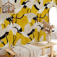 Carta da Parati Aironi Oro Carta Vegana 250x200cm 5,5mq 