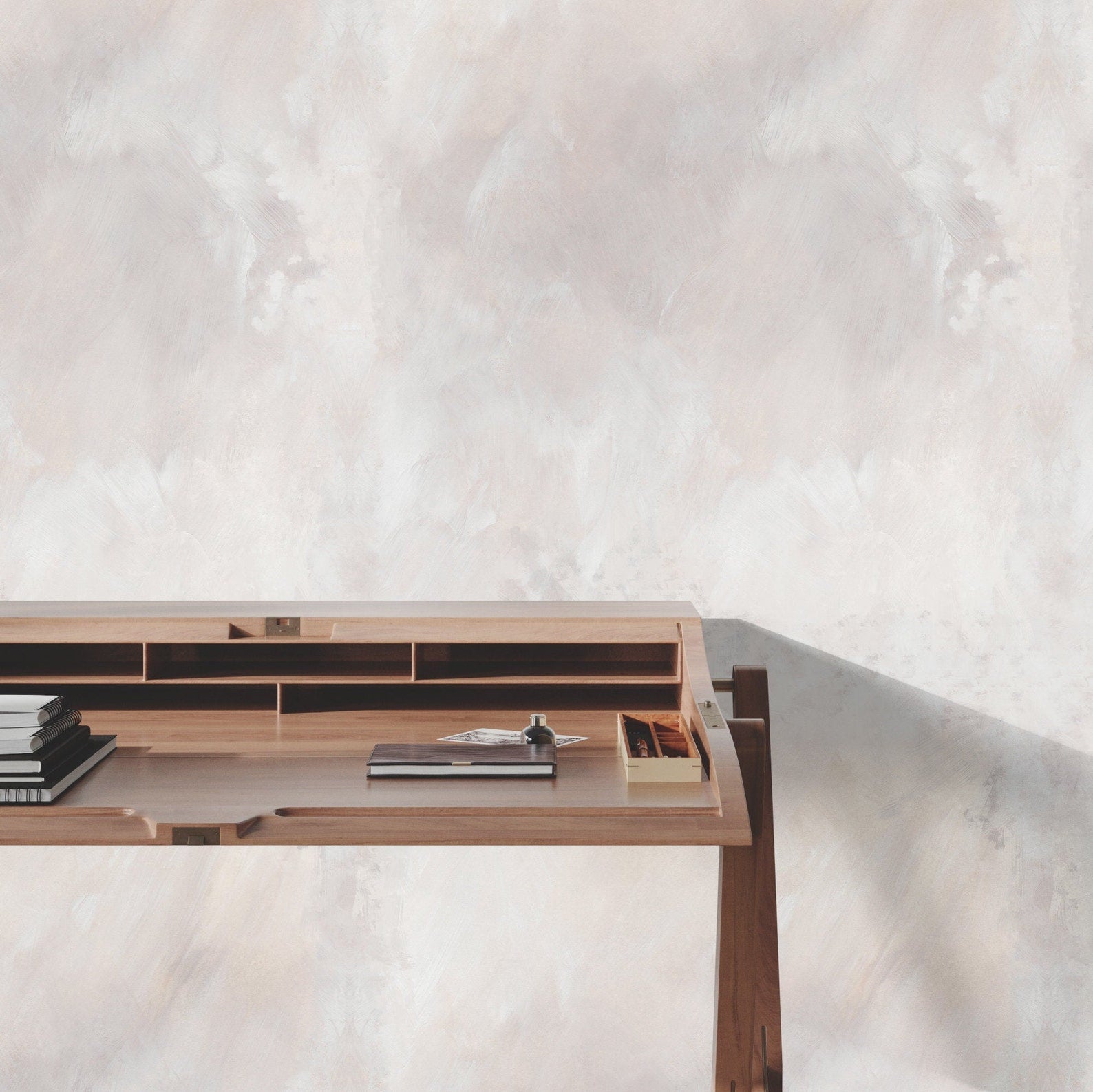 Carta da Parati Stucco Veneziano Beige e Tortora Carta Vegana 250x200cm 5,5mq 