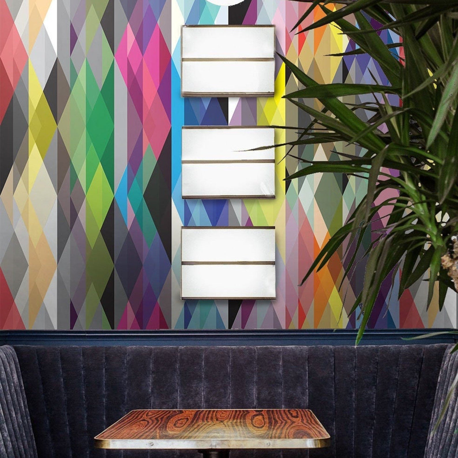 Carta da Parati Geometrica Colorata Carta Vegana 250x200cm 5,5mq 