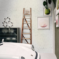 Carta da Parati Mattoni Bianchi Carta Vegana 250x200cm 5,5mq 