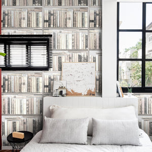 Carta da Parati Libri Bianchi Carta Vegana 250x200cm 5,5mq 