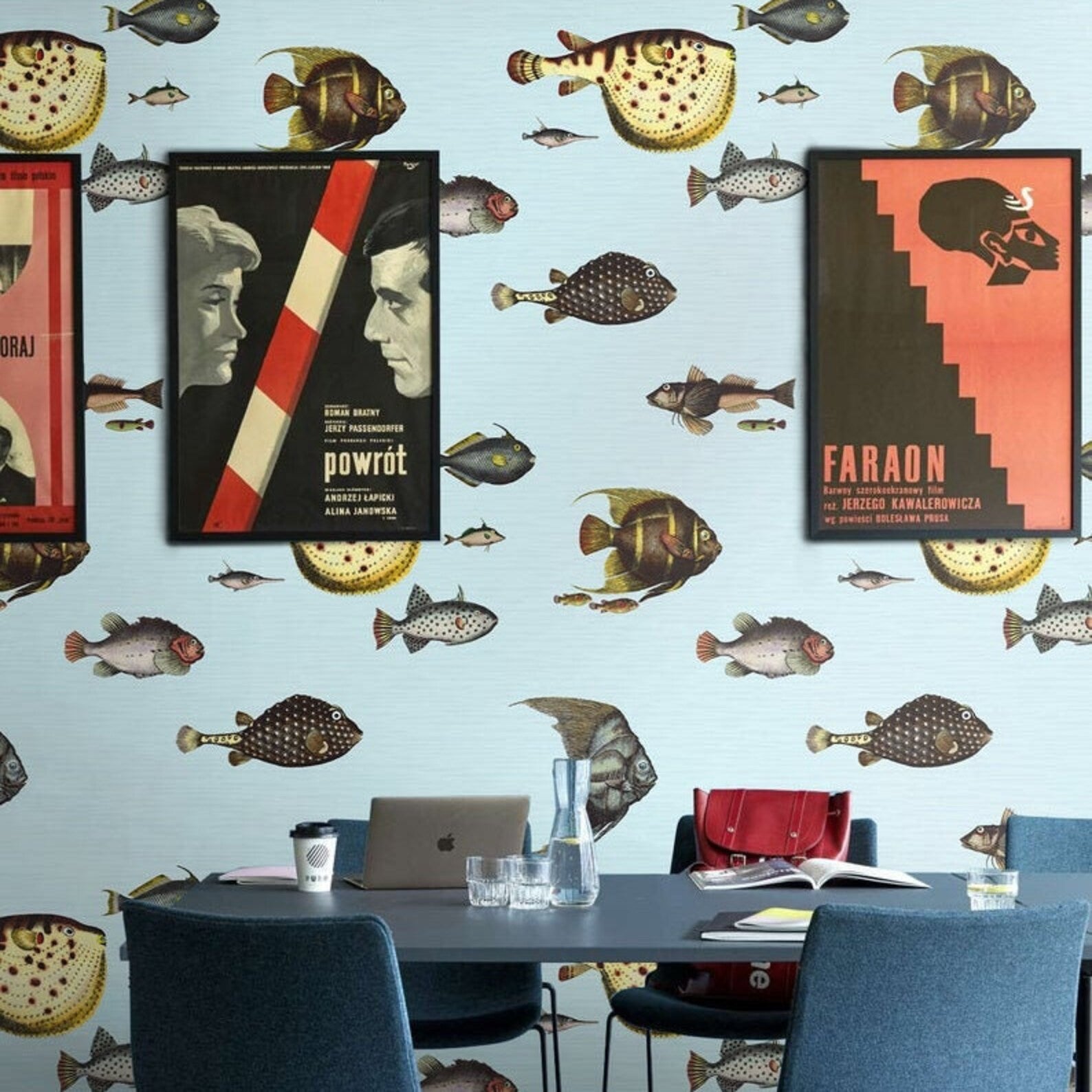 Carta da Parati Pesci Tropicali Carta Vegana 250x200cm 5,5mq 