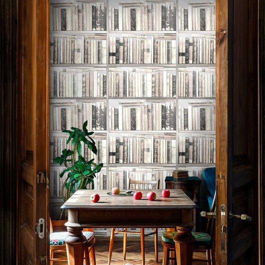 Carta da Parati Libri Bianchi Carta Vegana 250x200cm 5,5mq 