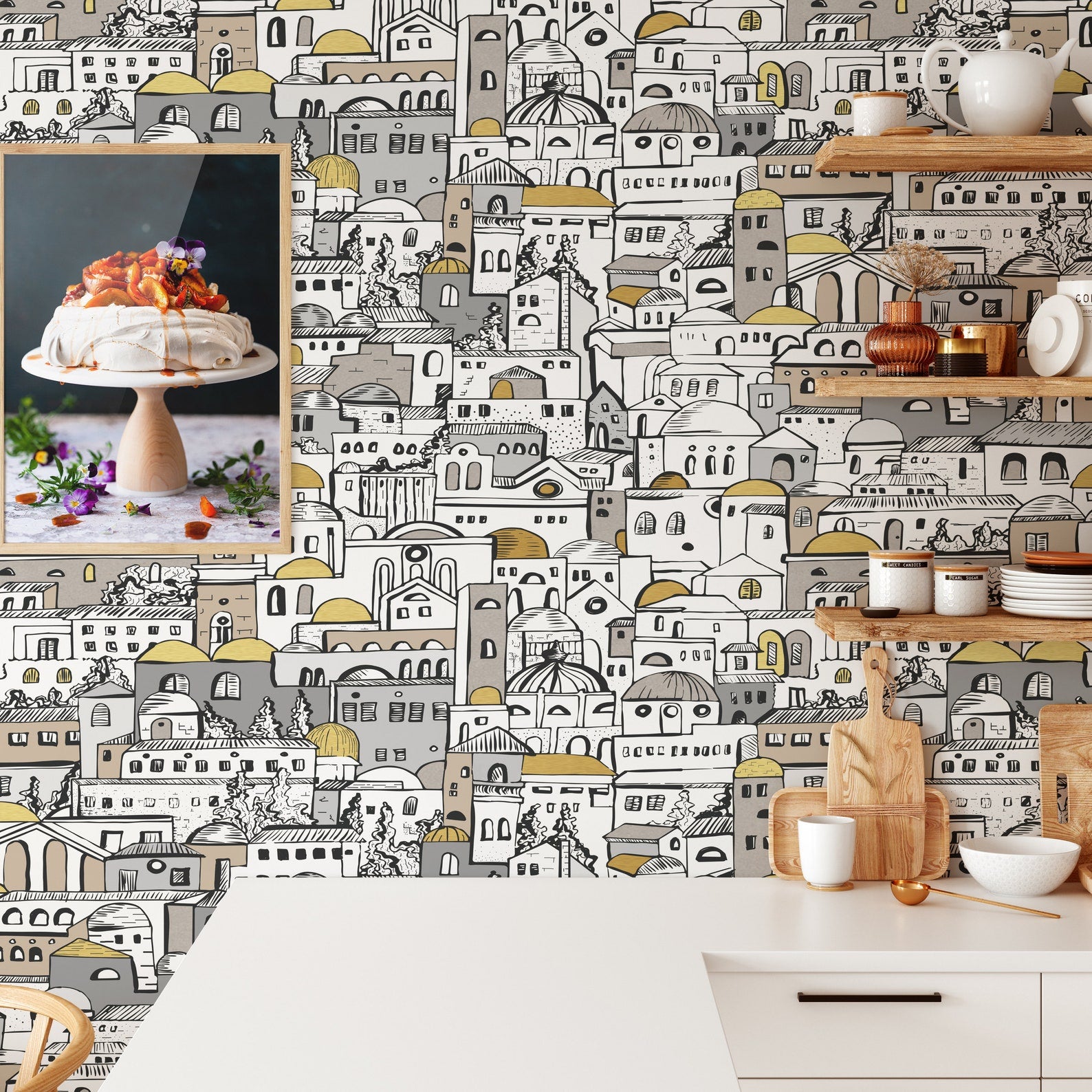 Carta da Parati Paesaggio Rurale Carta Vegana 250x200cm 5,5mq 