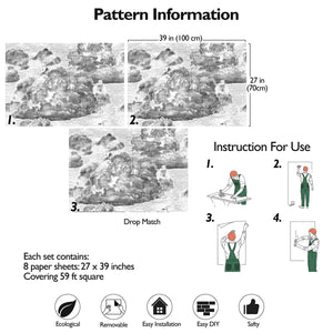 Carta da Parati Nuvole Carta Vegana 250x200cm 5,5mq 