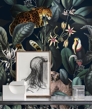 Carta da Parati Giungla Botanica Carta Vegana 250x200cm 5,5mq 