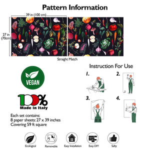 Carta da Parati Cucina Carta Vegana 250x200cm 5,5mq 