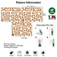 Carta da Parati Astratta Bianca e Nocciola Carta Vegana 250x200cm 5,5mq 