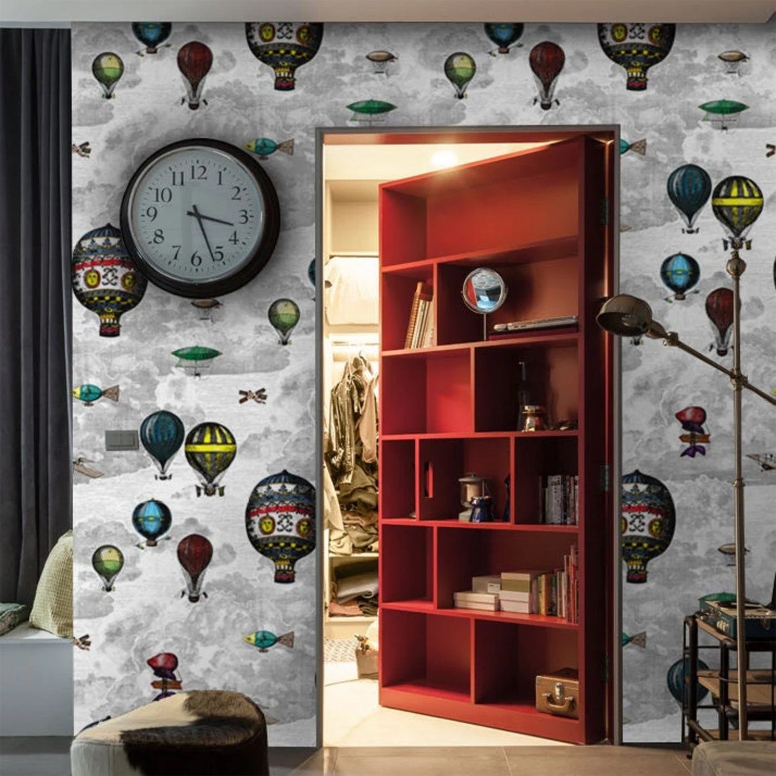 Carta da Parati Mongolfiere Carta Vegana 250x200cm 5,5mq 