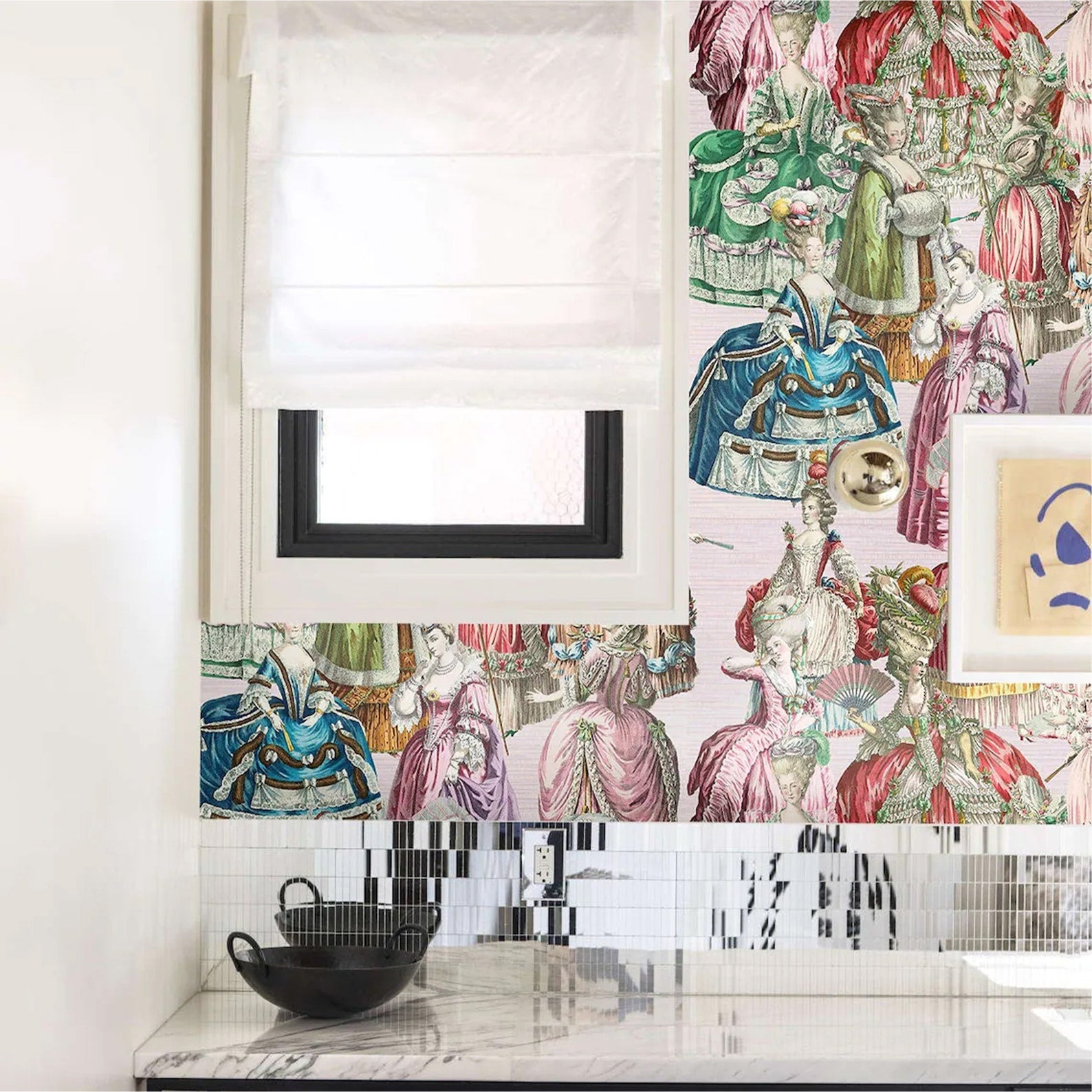 Carta da Parati Francese Marie Antoniette Carta Vegana 250x200cm 5,5mq 