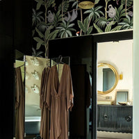 Carta da Parati Scimmie Nera Carta Vegana 250x200cm 5,5mq 