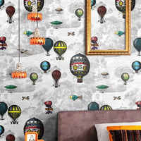 Carta da Parati Mongolfiere Carta Vegana 250x200cm 5,5mq 