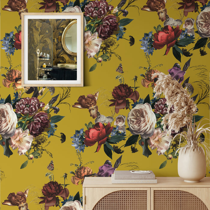 Carta da Parati Floreale Rinascimento Carta Vegana 250x200cm 5,5mq