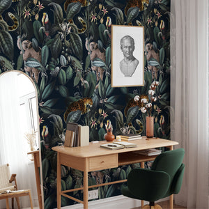 Carta da Parati Giungla Botanica Carta Vegana 250x200cm 5,5mq 