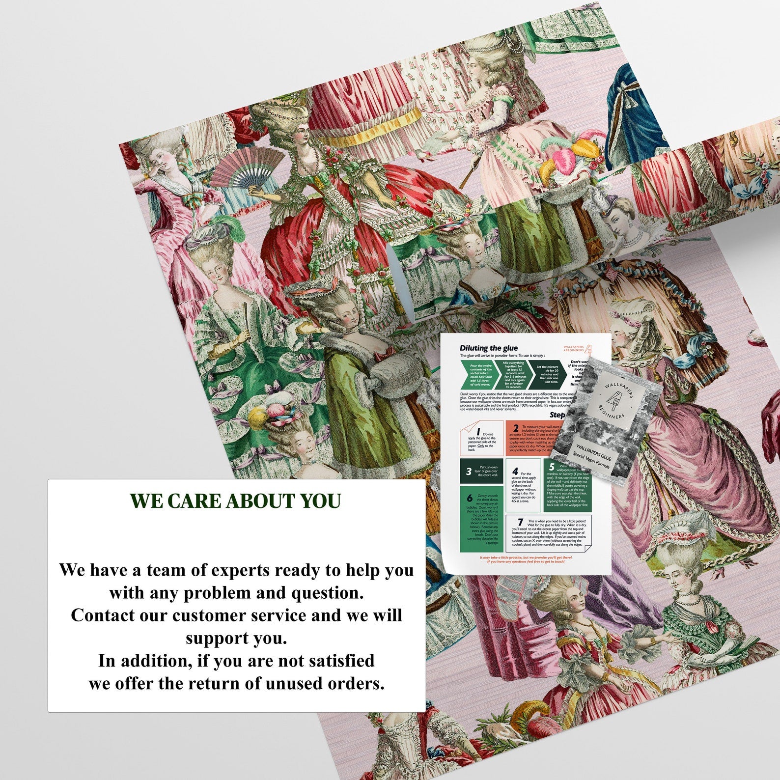 Carta da Parati Francese Marie Antoniette Carta Vegana 250x200cm 5,5mq 