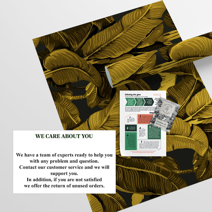 Carta da Parati Foglie di Banano Carta Vegana 250x200cm 5,5mq 