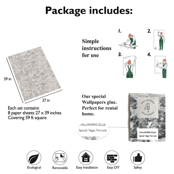 Carta da Parati Grattacieli New York Carta Vegana 250x200cm 5,5mq 