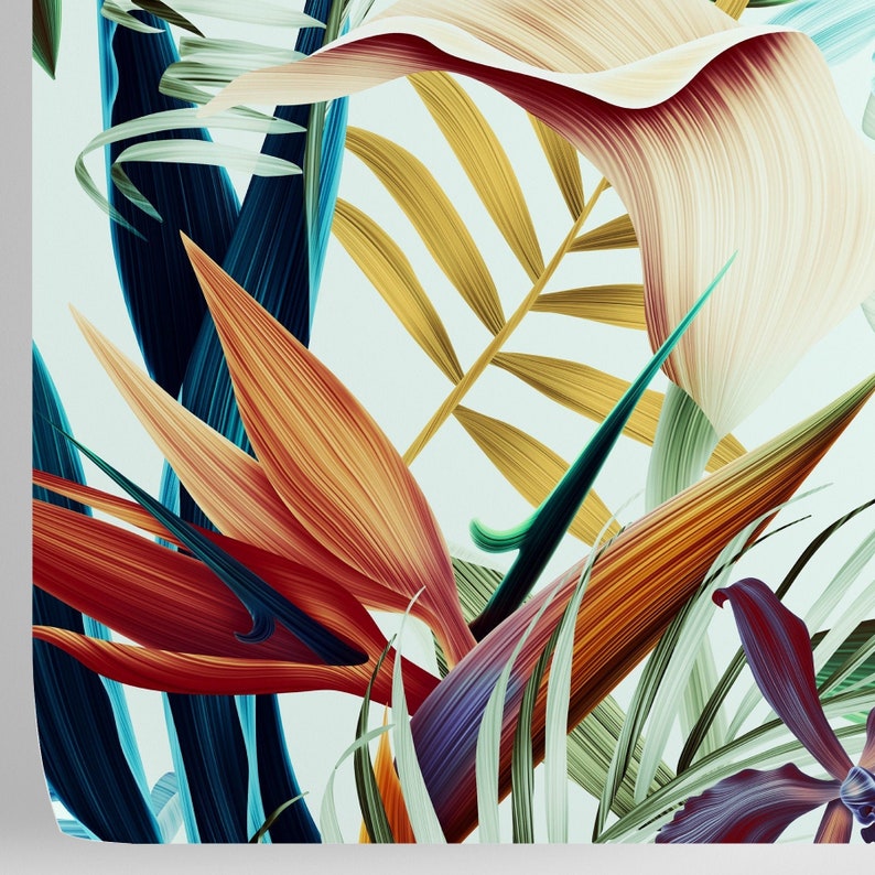 Carta da Parati Tropicale Blu Carta Vegana 250x200cm 5,5mq 