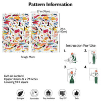 Carta da Parati Pennellate Astratta Carta Vegana 250x200cm 5,5mq 