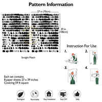 Carta da Parati Moderna Bianca e Nera in Stile Scandinavo Carta Vegana 250x200cm 5,5mq 