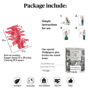 Carta da Parati Esotica Palme Carta Vegana 250x200cm 5,5mq 