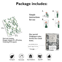 Carta da Parati Eucalipto Carta Vegana 250x200cm 5,5mq 