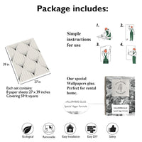 Carta da Parati Art Déco Carta Vegana 250x200cm 5,5mq 