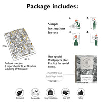 Carta da Parati Paesaggio Rurale Carta Vegana 250x200cm 5,5mq 