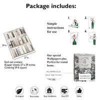 Carta da Parati Libri Bianchi Carta Vegana 250x200cm 5,5mq 