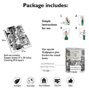 Carta da Parati Cactus Carta Vegana 250x200cm 5,5mq 