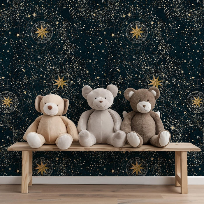 Carta da parati blu cielo stellato 200x280cm 5 mq