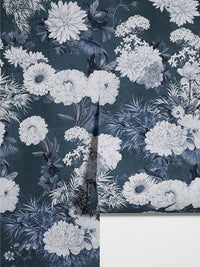 Carta da Parati Floreale Blu Navy 180x260cm 4 mq