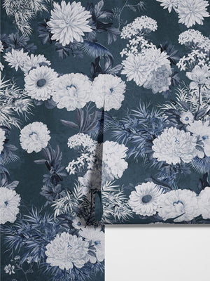 Carta da Parati Floreale Blu Navy 180x260cm 4 mq