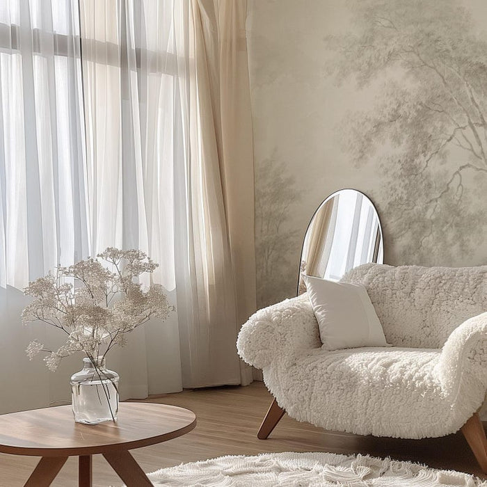 Carta da Parati Paesaggio Crema 360x260cm 9 mq