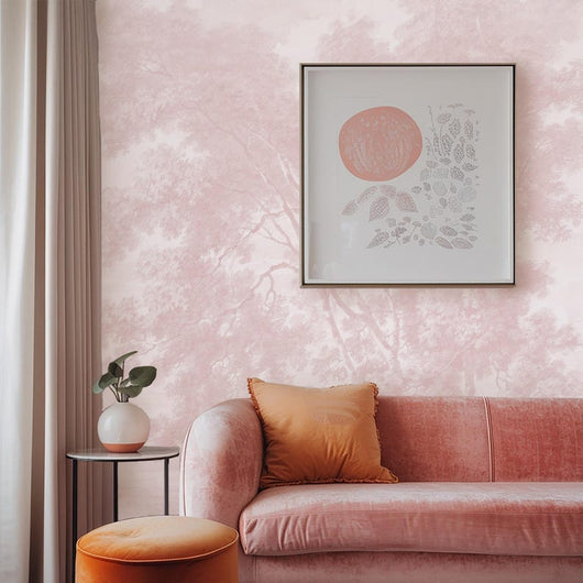 Carta da Parati Paesaggio Rosa 360x260cm 9 mq