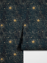 Carta da parati blu cielo stellato 200x280cm 5 mq