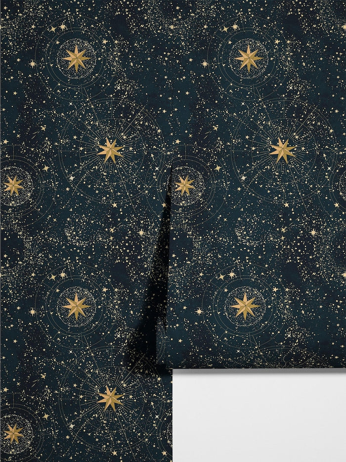 Carta da parati blu cielo stellato 200x280cm 5 mq