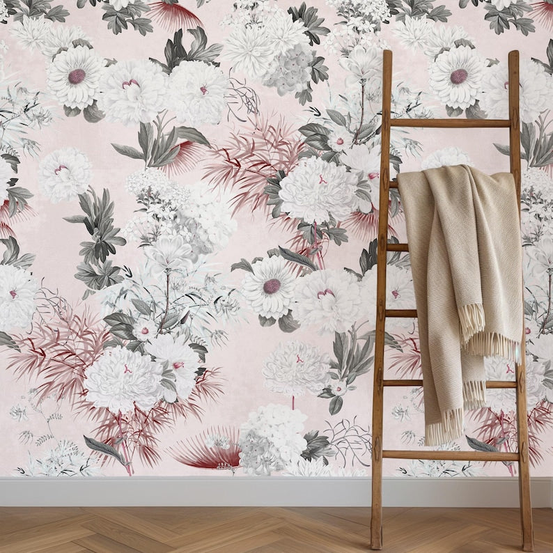 Carta da Parati Floreale Carta Vegana 180x260cm 4 mq