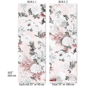 Carta da Parati Floreale Carta Vegana 180x260cm 4 mq