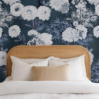 Carta da Parati Floreale Blu Navy 180x260cm 4 mq