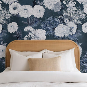 Carta da Parati Floreale Blu Navy 180x260cm 4 mq