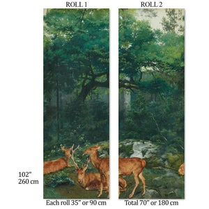 Carta da Parati Bosco con Cervi 180x260cm 4 mq