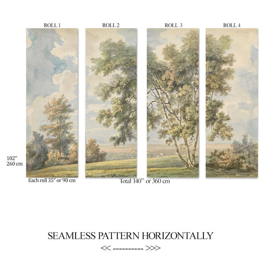 Carta da Parati Paesaggio Inglese 360x260cm 9 mq