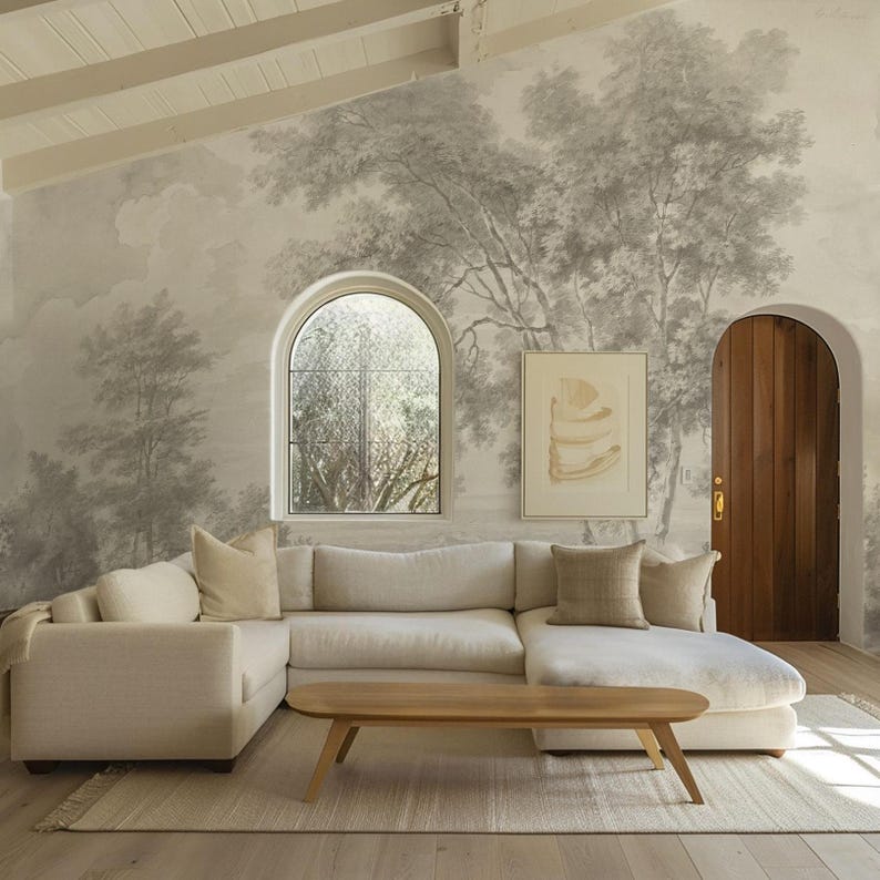 Carta da Parati Paesaggio Crema 360x260cm 9 mq