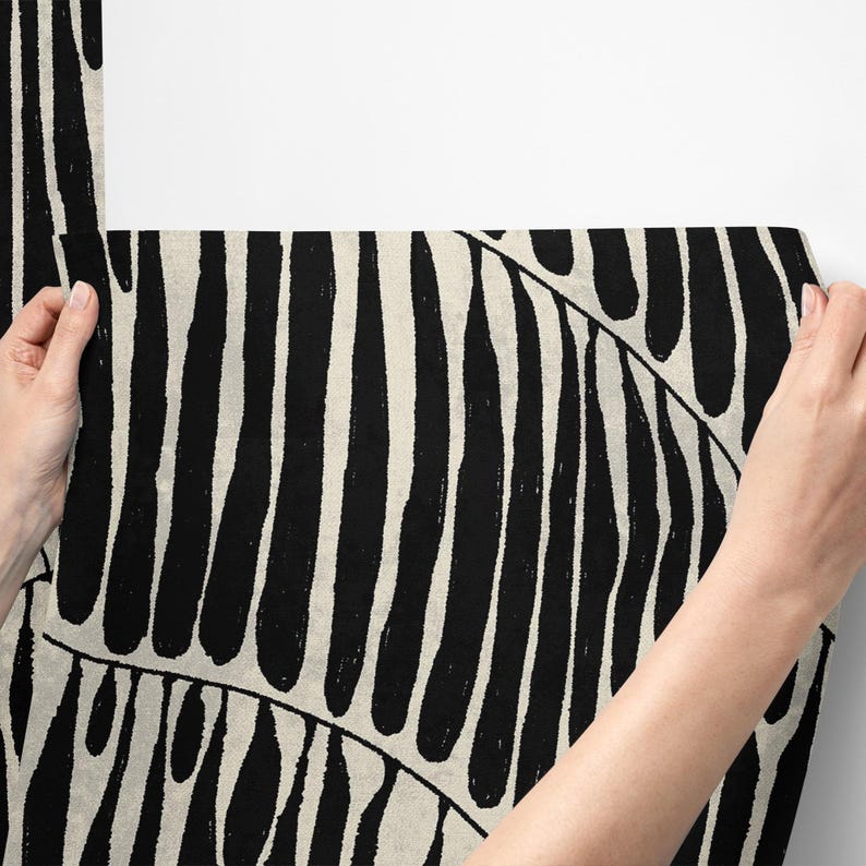 Carta da Parati Foglia Nera Astratta 200x280cm 5 mq