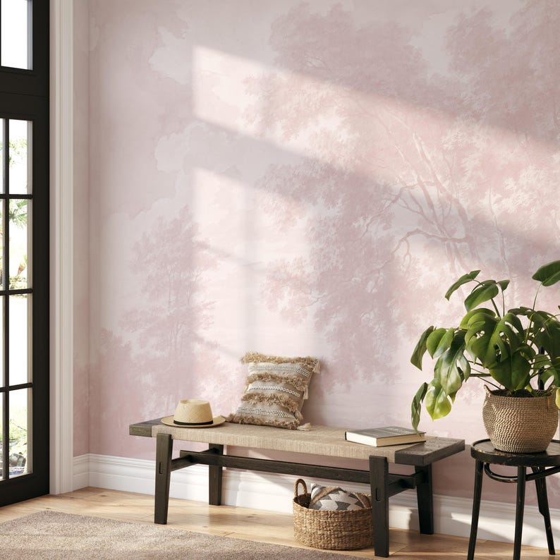 Carta da Parati Paesaggio Rosa 360x260cm 9 mq