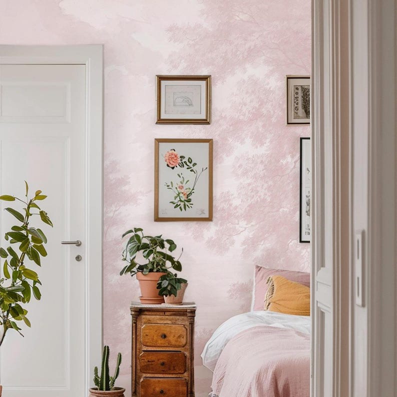 Carta da Parati Paesaggio Rosa 360x260cm 9 mq