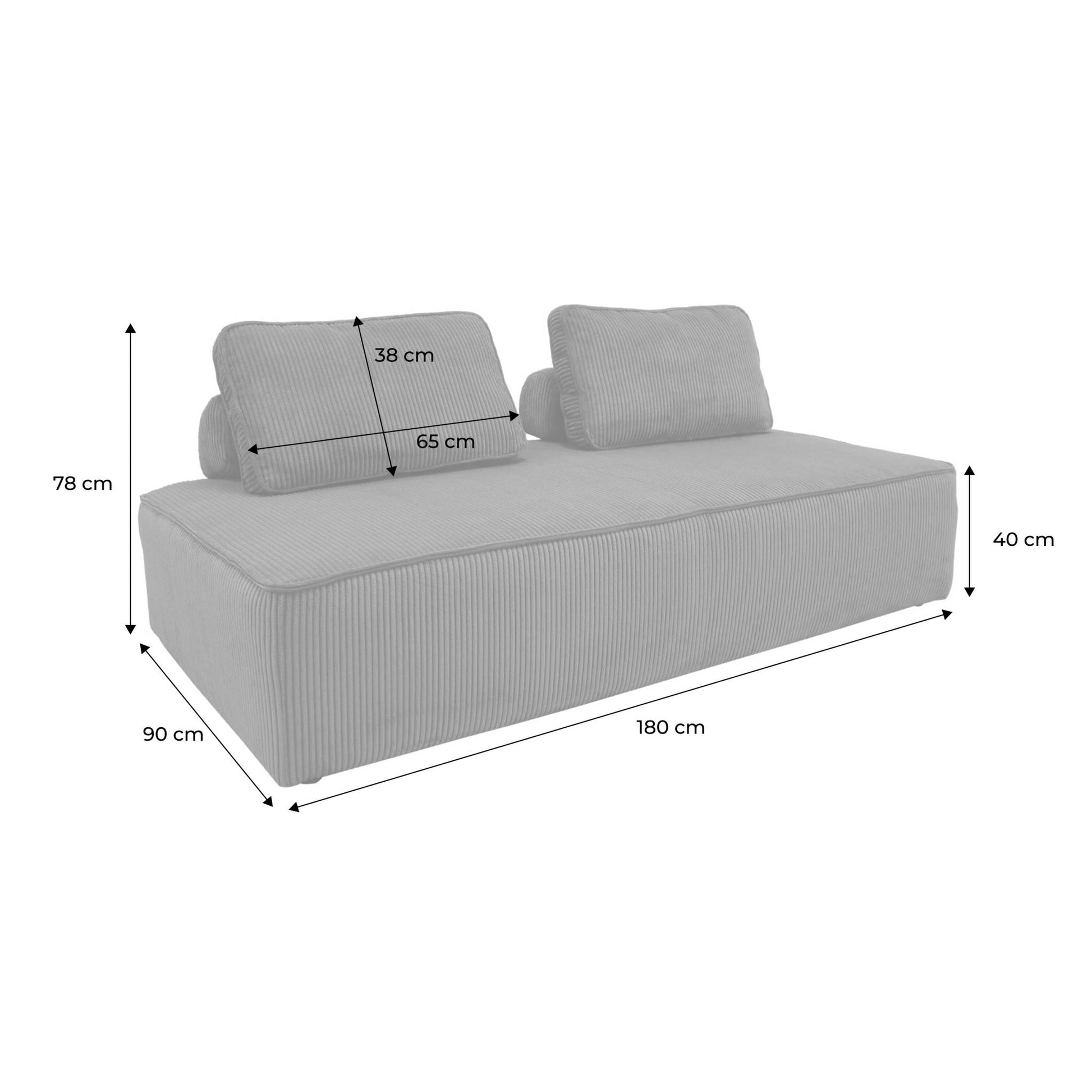 Set di 2 sedute per divano modulare 2 posti in velluto a coste, verde