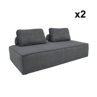 Seduta per divano modulare 2 posti in velluto a coste (set di 2),