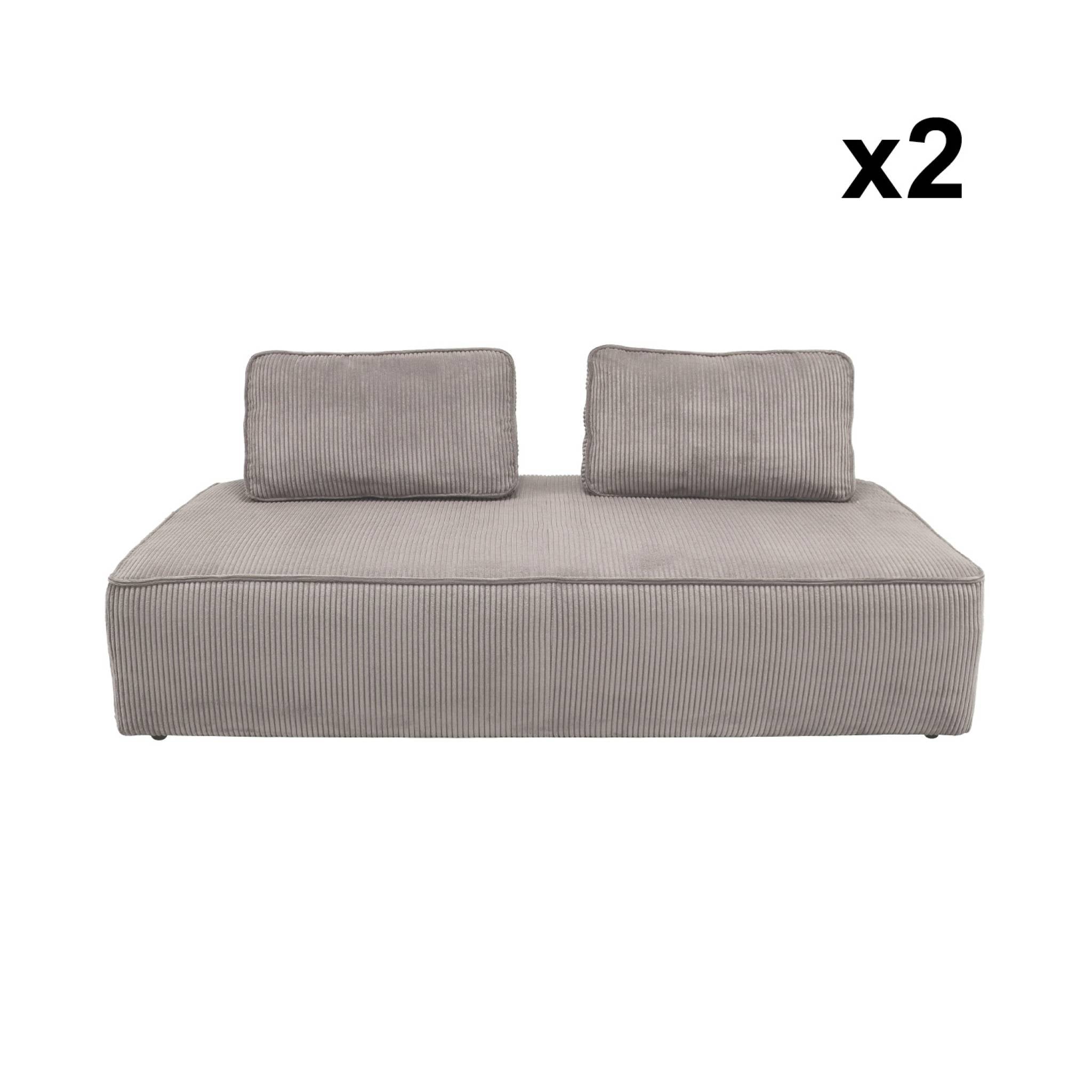Seduta per divano modulare 2 posti in velluto a coste (set di 2),